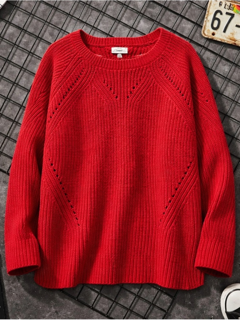 Lucky Brand Pointelle Pullover Sweater